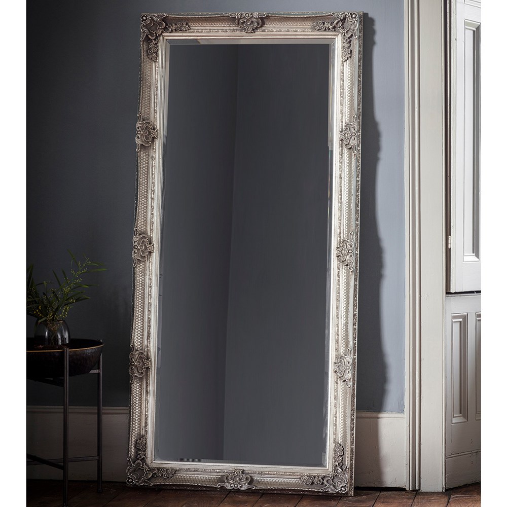 Luxe Tapi Florence Antique Leaner Mirror in Silver Grey